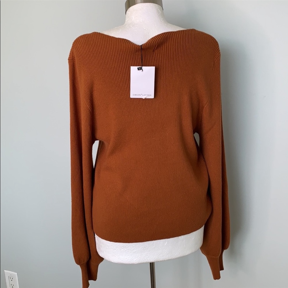 Gibson Latimer Nwt Rust Square Neck Long Balloon … - image 5